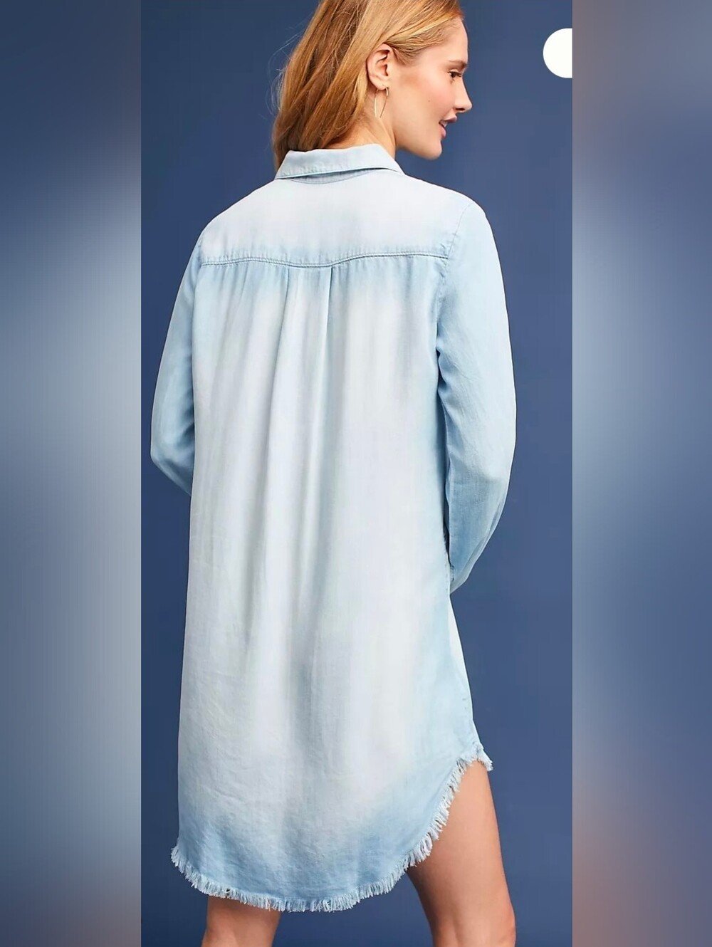 Cloth & Stone Frayed Shirt Dress Size SMALL - Picture 2 of 9